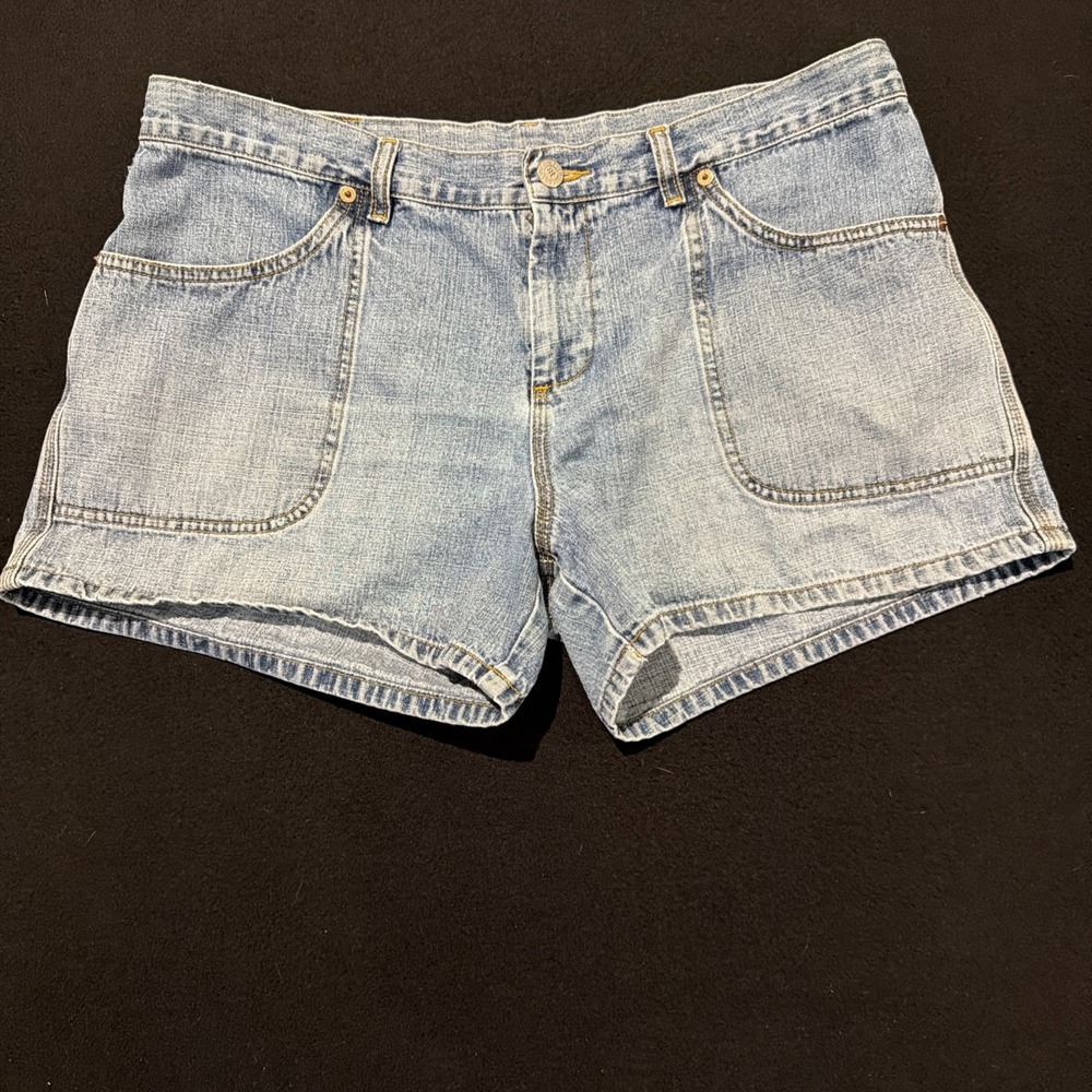 RALPH LAUREN Denim Flat Front Big Pockets Boyfriend Shorts Women's Size 14